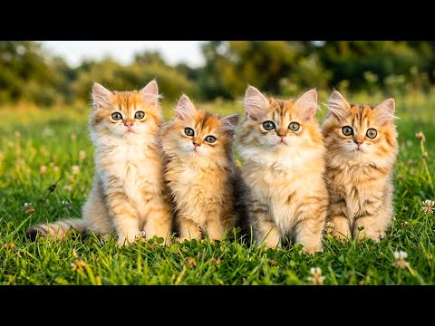 Yellow kittens playing in the sun - Video of cats meowing