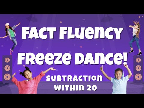 Fact Fluency Freeze Dance! Subtraction within 20 - Grade 1 & 2 Math Skills