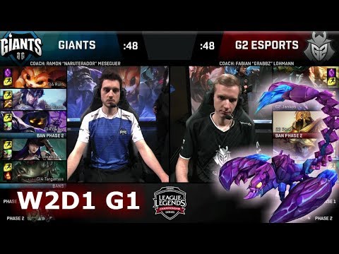 Giants vs G2 eSports | Week 2 Day 1 of S8 EU LCS Spring 2018 | GIA vs G2 W2D1 G1