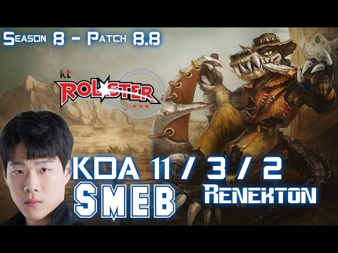 KT Smeb RENEKTON vs KARMA Top - Patch 8.8 KR Ranked