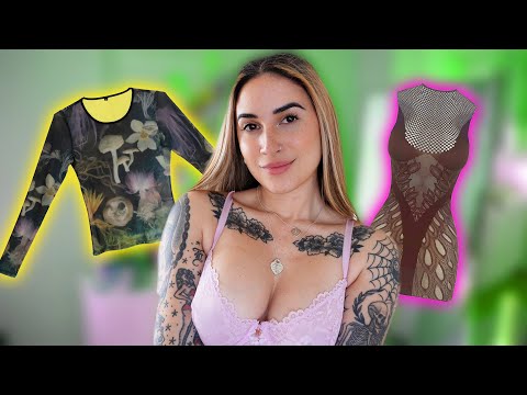 4K TRANSPARENT Dresses & Tops TRY ON with Mirror View! | Alanah Cole TryOn