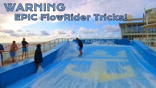 EPIC FlowRider Tricks! You WON'T BELIEVE What This Pro Does on Harmony of the Seas!