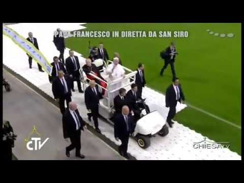 25 marzo 2017 Papa Francesco a San Siro con i Cresimandi