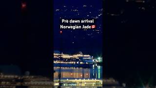 Norwegian Jade’s beautiful early morning  arrival in Vancouver -  Alaska cruise ship