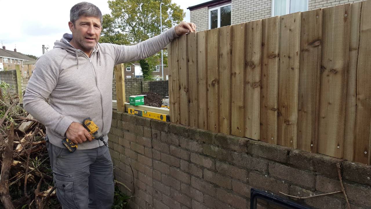 Watch video How To Install A Feather Edge Fence On Boundary Wall Now How To Install A Feather Edge Fence On Boundary Wall