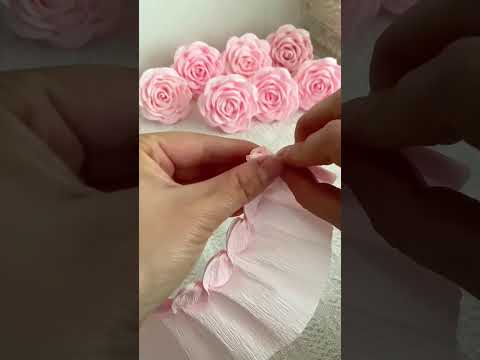 How to make crepes paper rose | DIY paper rose | crepes paper rose bouquet tutorial