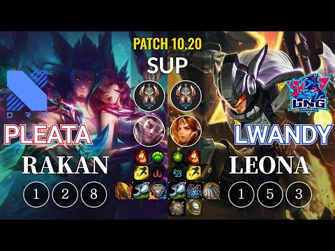 DRX Pleata Rakan vs LNG lwandy Leona Sup - KR Patch 10.20