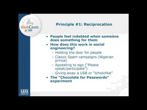 SANS Webcast: Top Methods Pen Testers use to Social Engineer their way in.