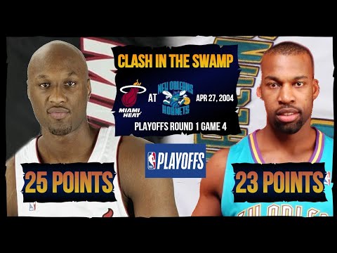 NBA Duel: Baron Davis 23pts 10ast vs Lamar Odom 25pts - Heat @ Hornets - R1G4 Playoffs 2004