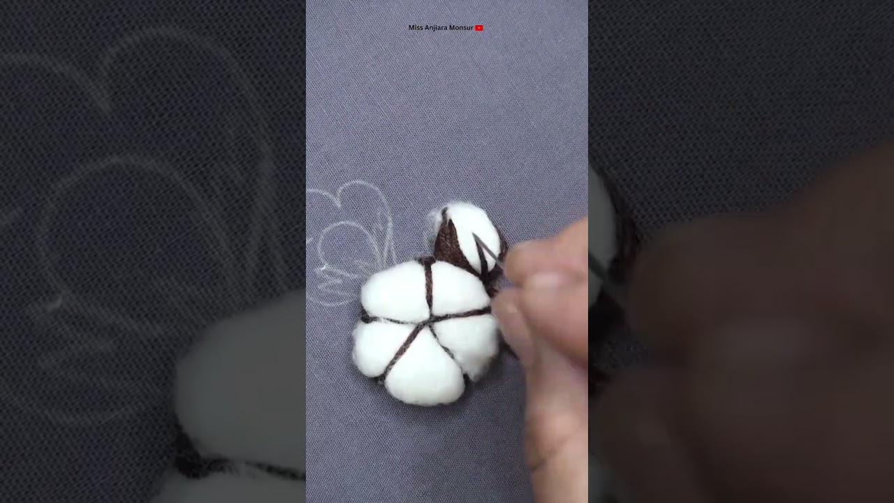 #shorts  프랑스 자수 /목화꽃,라벤더 자수 cotton flower,lavander hand embroidery #shortsfeed