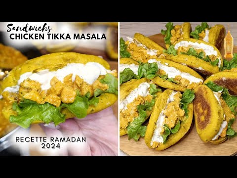 Chicken Tikka Masala Sandwich with Turmeric Bread