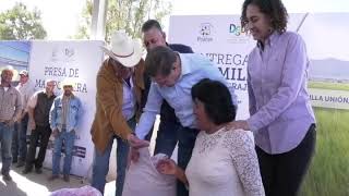 APOYOS EN VIVIENDA Y PARA PRODUCTORES DEL CAMPO, ENTREGÓ EL GOBERNADOR EN EL MARCO DE SU VISITA A PO