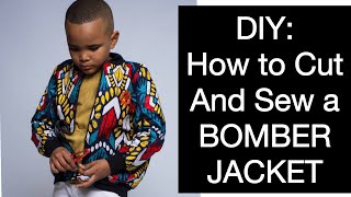 DIY: HOW TO SEW A BOMBER JACKET. Detailed cutting and Stitching tutorial.