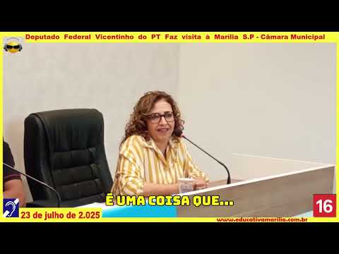 Tv Educativa-Cássia Silva conversa com o Deputado Vicentinho P.T, em sua Visita a Marilia