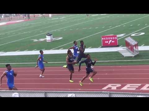 2017 Redondo Nike Invite Varsity Boys 100 Meter Championship Heat 3-11-2017