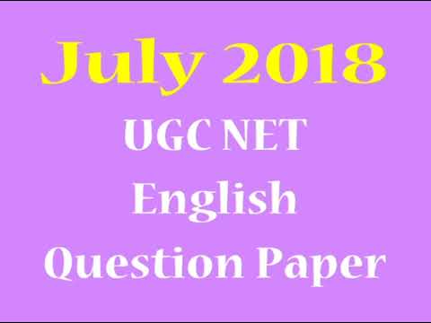 July 2018 UGC NET English Question Paper | Previous Year Question Paper | NTA UGC NET English