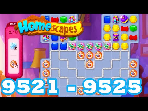 Homescapes Level 9521 - 9525 HD | 3 - match puzzle game | Gameplay | android | 9522 | 9523 | 9524