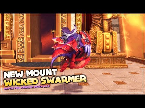 Wicked Swarmer new aqir mount | Patch 8.3 Visions of N'Zoth