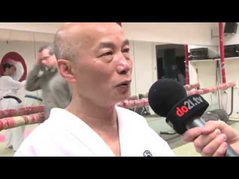 TV-Videodreh im Taekwondo Training mit Großmeißter Ung Lan Kim, 9.Dan