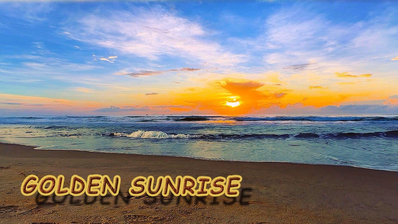 Relaxing Piano Music & Ocean Waves | Golden Beach Sunrise Ambience
