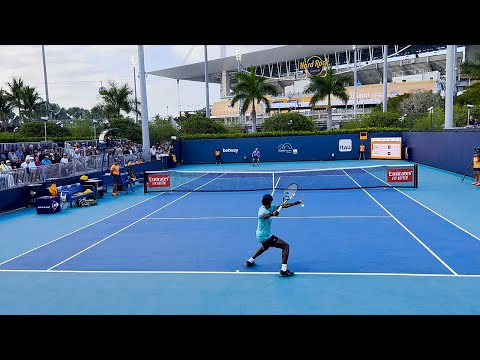 Radu Albot vs Elias Ymer Miami Court Level View Highlights R1 Qualies