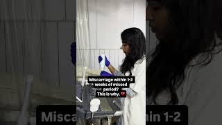 Miscarriage in the first 1–2 weeks after a missed period.