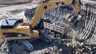 Cat 374D Hydraulic Excavator Loading Trucks With Three Passes - Interkat SA
