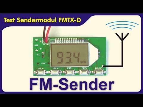 VHF transmitter for close range, FM tranceiver module FMTX-D being tested