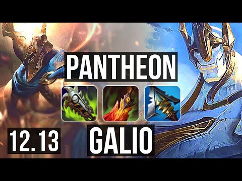PANTHEON vs GALIO (MID) | Godlike, 300+ games | NA Master | 12.13