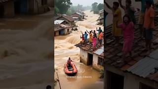 Stuck in heavy rain⛈️😥naturedisaster#heavyflood#