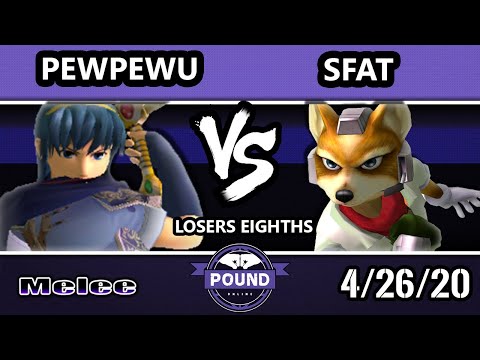 Pound Online 2020 Melee Losers Top 8 - SFAT (Fox) Vs. PewPewU (Marth) SSBM Singles