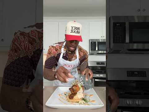 The Last 10 Seconds Of a Cooking Show! First Ever Alfredo Chicken & Waffles 😭 #shorts #viral #fyp