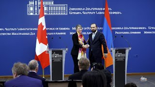 Déclaration à la presse du ministre des Affaires étrangères de la République d'Arménie Ararat Mirzoyan au cours de la conférence de presse conjointe avec la ministre des Affaires étrangères du Canada