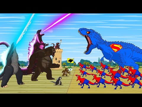 Spider Man DINOSAURS T-REX vs GODZILLA & KONG: Size Comparison | Godzilla & Dinosaurs Cartoon Movies