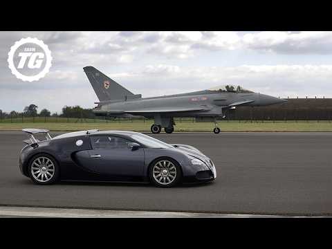 Bugatti Veyron and Euro Fighter Square Off