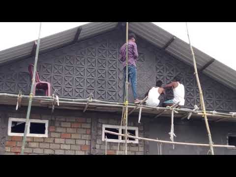 Assam type house front wall design . (front wall) ..  Assam type house design.