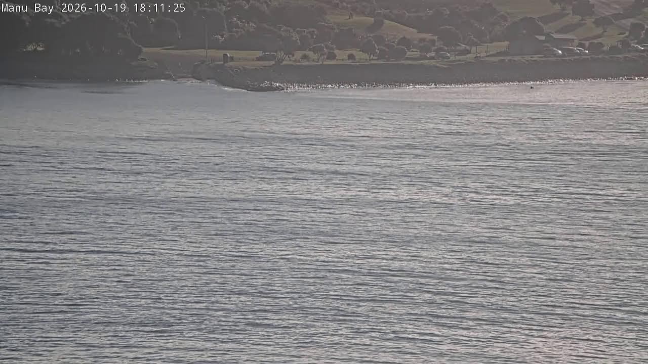 Live webcam view of Manu Bay Surf Break and Boat Ramp