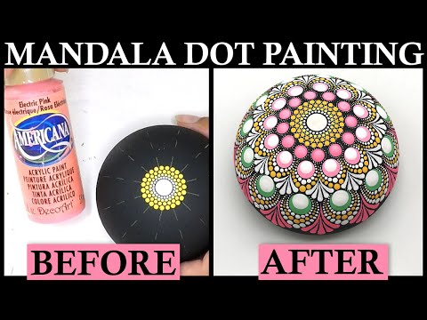 How to Mandala Dot Painting - Mandalas With Acrylic Paint Dotting Artist Tutorial #mandala #mandalas