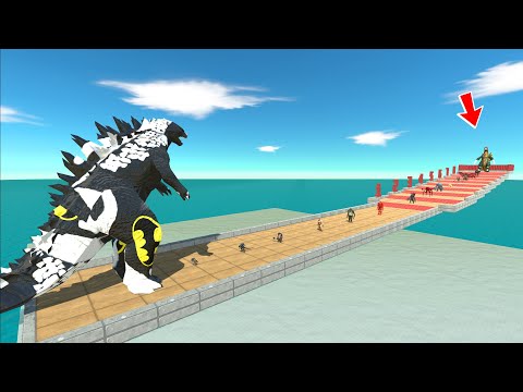 Godzilla 2014 Batman Dolphin vs Team Gigan 197x. Who wins ? - Animal Revolt Battle Simulator