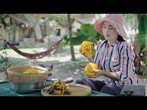 How to make Cambodian Dessert in my Village - Toddy Palm Rice Cake