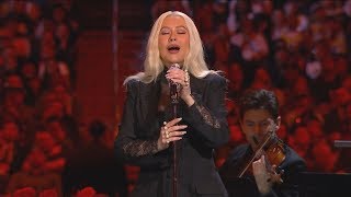 Christina Aguilera sings &#39;Ave Maria&#39; at Kobe &amp; Gia Bryant memorial