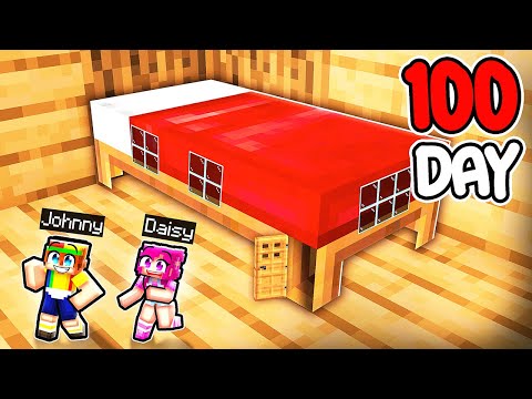 Johnny and Daisy Survive 100 Days inside Bed in Minecraft!