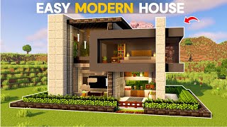 How To Build An Easy Modern House In Minecraft - Step By Step Tutorial
