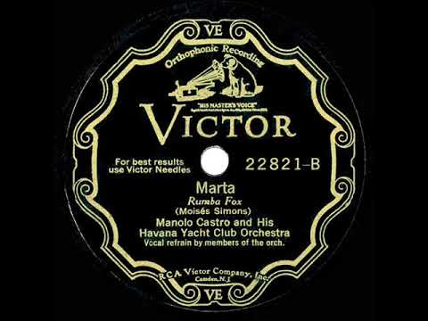 1931 Manolo Castro Orch - Marta (Rambling Rose Of The Wildwood) (vocal by the band)