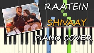 Raatein Cover Song|Piano|Shivaay|Chords+Tutorial+Lesson+Instrumental+Karaoke|Ajay Devgn