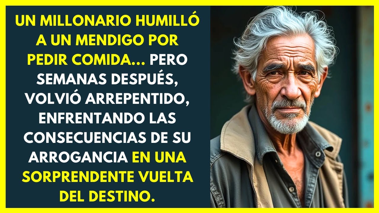 Un Millonario Humilló a un Mendigo por Pedir Comida... Pero Semanas Después, Volvió Arrepentido
