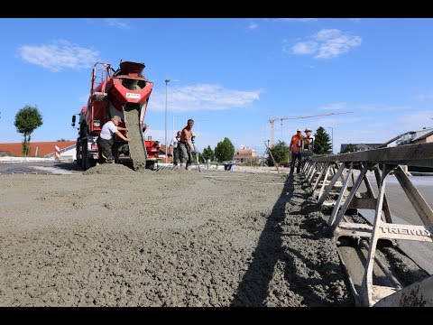 KUTTER Bauunternehmung baut Verkehrs-Kreisel in Betonbauweise