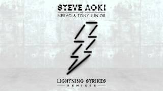 Steve Aoki, NERVO &amp; Tony Junior - Lightning Strikes (TIGHTTRAXX Remix) [Cover Art]