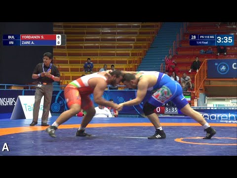1/4 FS - 110 kg: S. YORDANOV (BUL) v. A. ZARE (IRI)