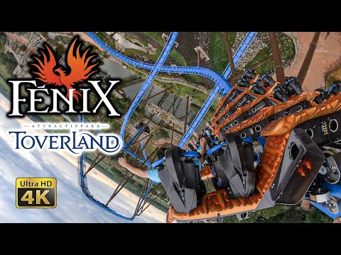 2019 Fenix Roller Coaster On Ride Ultra HD 4K POV Toverland, Netherlands  Nine Rides